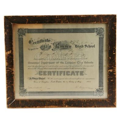 Framed Vintage High School Diploma