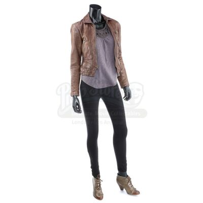 THE TWILIGHT SAGA: BREAKING DAWN PART 2 (2012) - Alice Cullen's Stunt Final Battle Brown Leather Jacket and Blouse